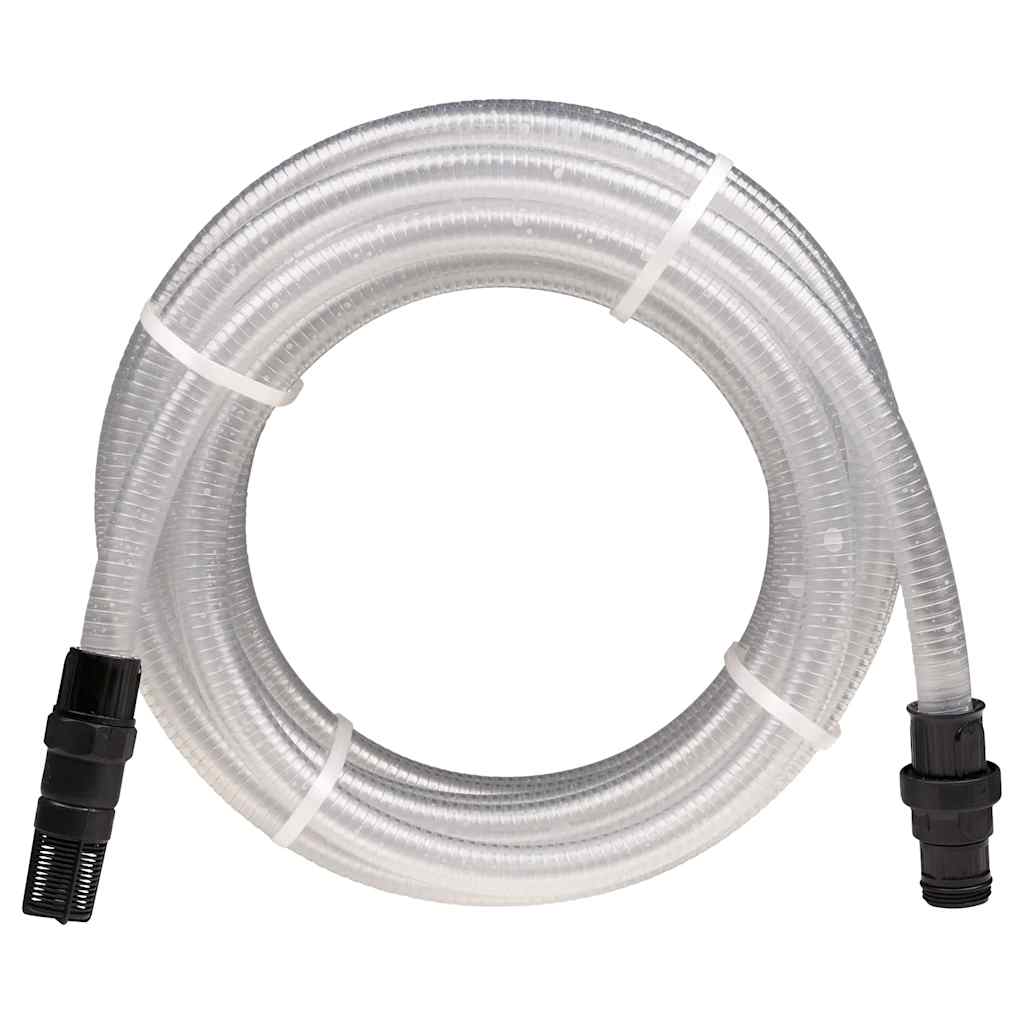 Vidaxxl Saugschlauch mit PVC-Kupplungen 1,1'' 10 m PVC transparent