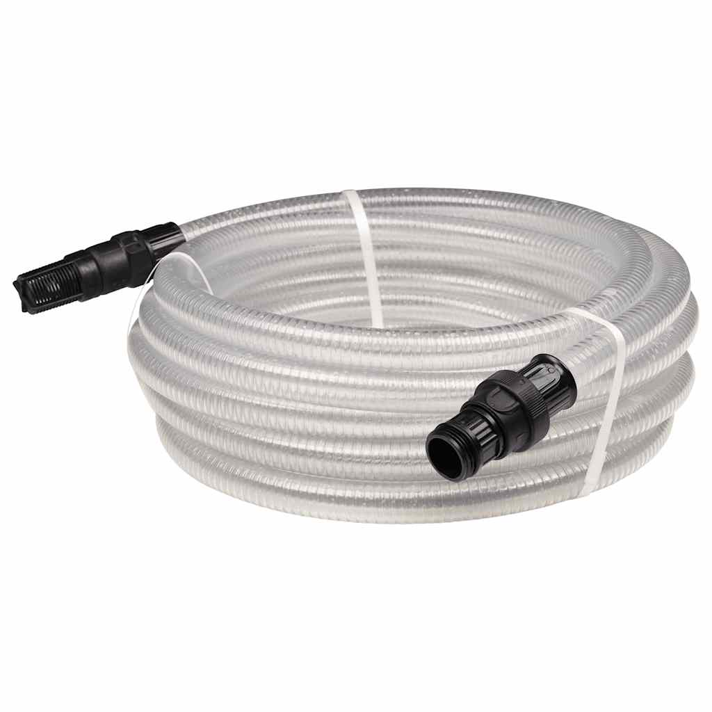Vidaxxl Saugschlauch mit PVC-Kupplungen 1,1'' 10 m PVC transparent