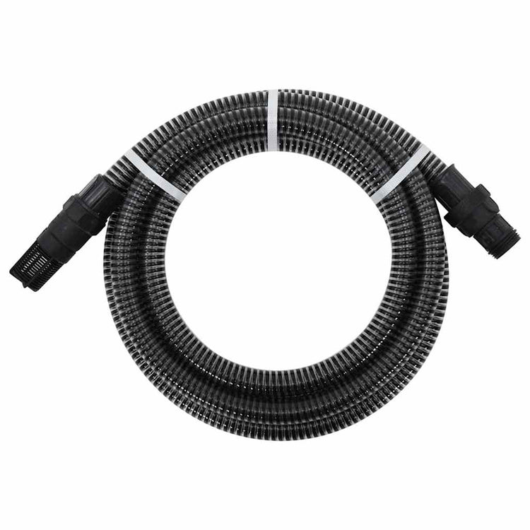 Vidaxl -Saugschlauch mit PVC -Kopplungen 1.1 '' 4 m PVC Schwarz