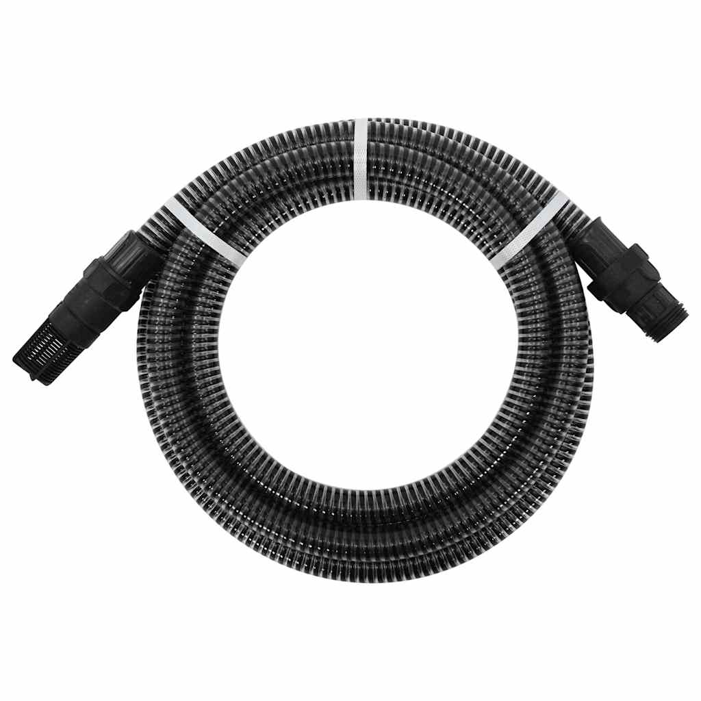 Vidaxl-Saugschlauch mit PVC-Kupplungen 1,1'' 7 m PVC schwarz