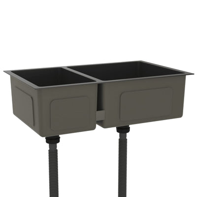 Vidaxl Spüle Edelstahl schwarz