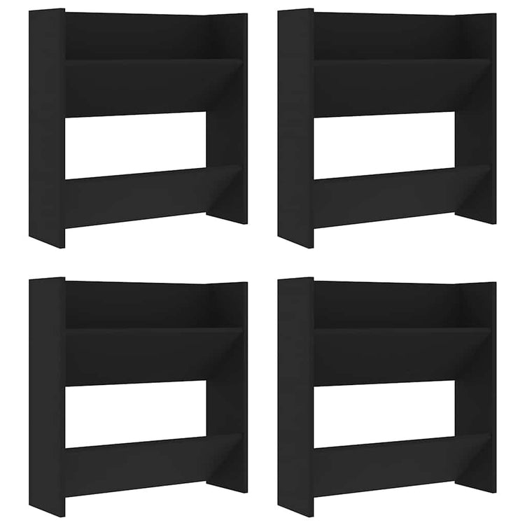 Vidaxl Wandschuhschränke 4 Stcs 60x18x60 cm propertiertes Holz schwarz