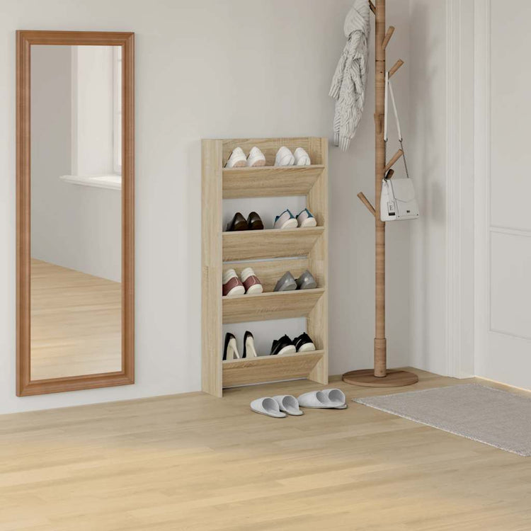 Vidaxx Wandschuhschränke 2 Stk. 60x18x60 cm Spanplatte Sonoma-Eiche