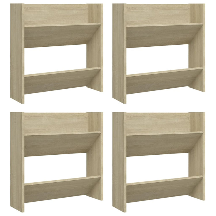 Vidaxl Wandschuhschränke 4 Stcs 60x18x60 cm verarbeitetes Holz Sonoma Eiche