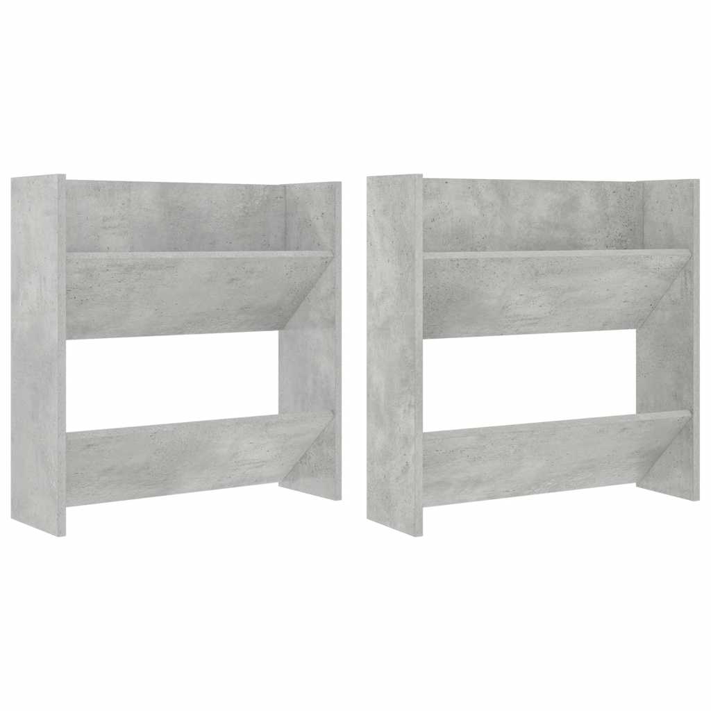 Vidaxx Wandschuhschränke 2 Stk. 60x18x60 cm Spanplatte betongrau