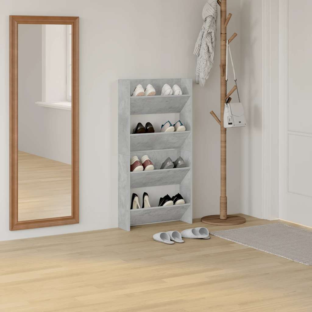 Vidaxx Wandschuhschränke 2 Stk. 60x18x60 cm Spanplatte betongrau