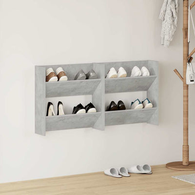 Vidaxx Wandschuhschränke 2 Stk. 60x18x60 cm Spanplatte betongrau