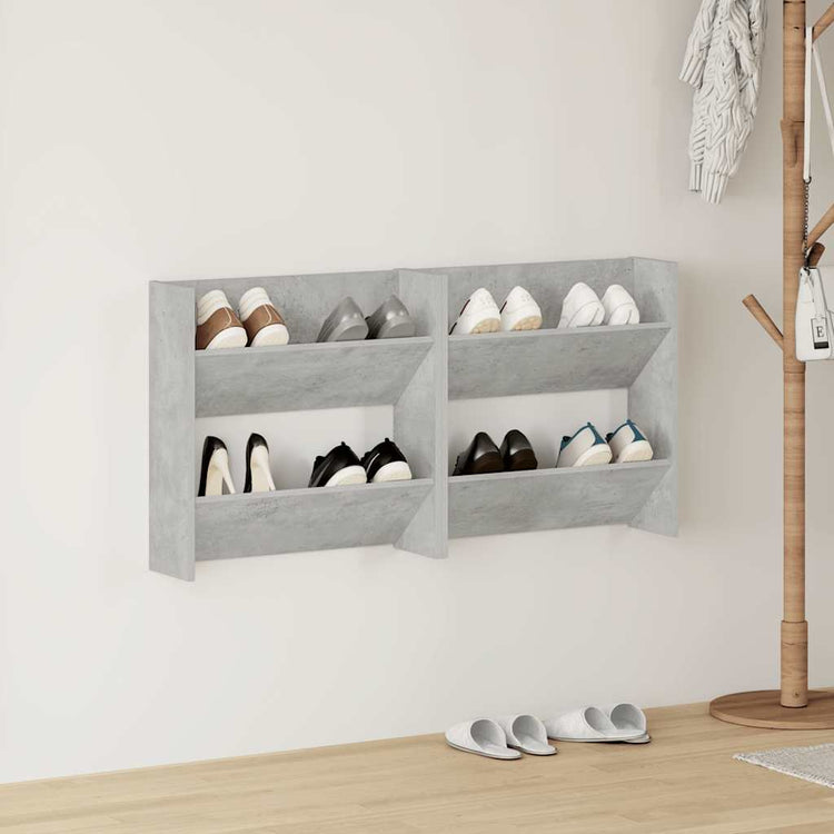 Vidaxx Wandschuhschränke 2 Stk. 60x18x60 cm Spanplatte betongrau