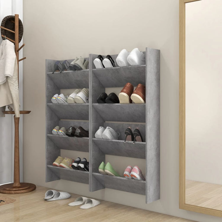 Vidaxl Wandschuhschränke 4 Stcs 60x18x60 cm verarbeiteter Holzbetonpreis