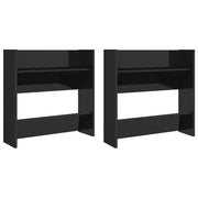 Vidaxl Wandschuhschränke 2 ST 60x18x60 cm Holz Hochglanzschwarz schwarz - afbeelding 2