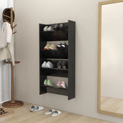 Vidaxl Wandschuhschränke 2 ST 60x18x60 cm Holz Hochglanzschwarz schwarz - afbeelding 3