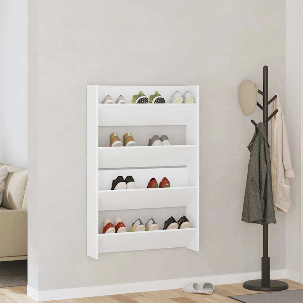 Vidaxx Wandschuhschränke 2 Stk. 80x18x60 cm Spanplatte weiß