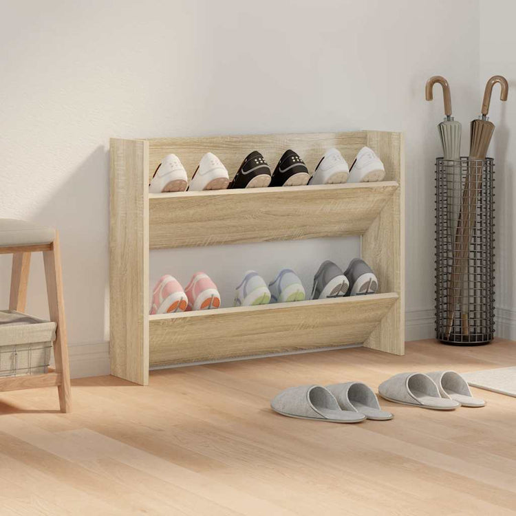 VIDAXL -Wandschuhschrank 80x18x60 cm Propertiertes Holz Sonoma Eiche -Colored