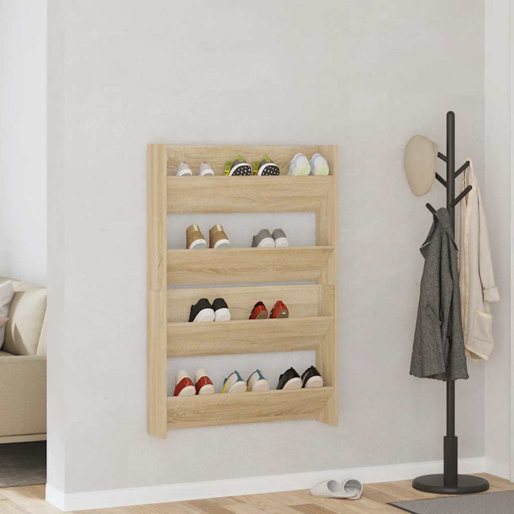 Vidaxx Wandschuhschränke 2 Stk. 80x18x60 cm Spanplatte Sonoma-Eiche