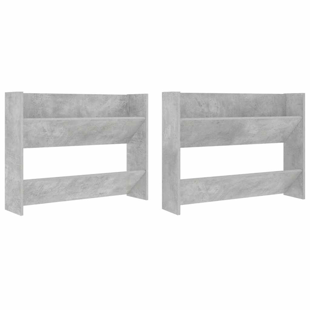 Vidaxx Wandschuhschränke 2 Stk. 80x18x60 cm Spanplatte betongrau