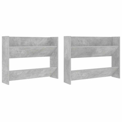 Vidaxx Wandschuhschränke 2 Stk. 80x18x60 cm Spanplatte betongrau