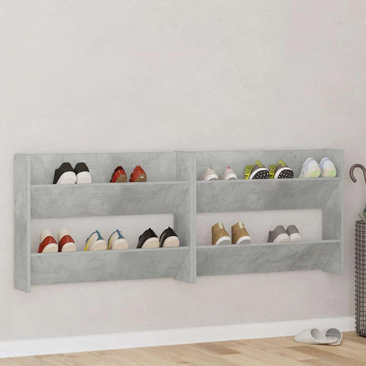 Vidaxx Wandschuhschränke 2 Stk. 80x18x60 cm Spanplatte betongrau