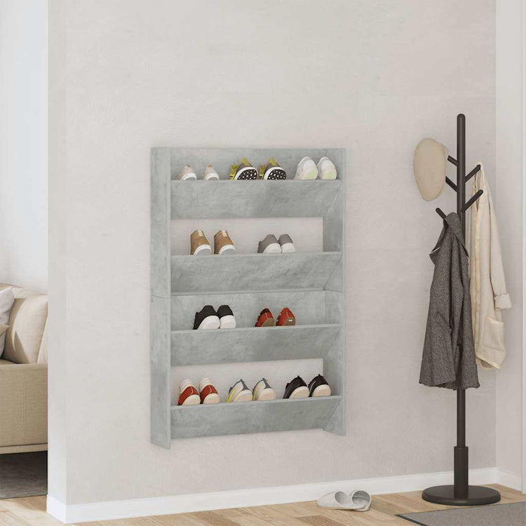 Vidaxx Wandschuhschränke 2 Stk. 80x18x60 cm Spanplatte betongrau