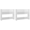 Vidaxl Wandschuhschränke 2 ST 80x18x60 cm Propertiertes Holz Hochglanz weiß
