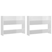 Vidaxl Wandschuhschränke 2 ST 80x18x60 cm Propertiertes Holz Hochglanz weiß - afbeelding 2