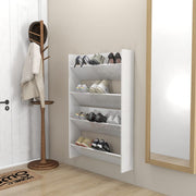 Vidaxl Wandschuhschränke 2 ST 80x18x60 cm Propertiertes Holz Hochglanz weiß - afbeelding 3