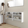 Vidaxl Wandschuhschränke 2 ST 80x18x60 cm Propertiertes Holz Hochglanz weiß