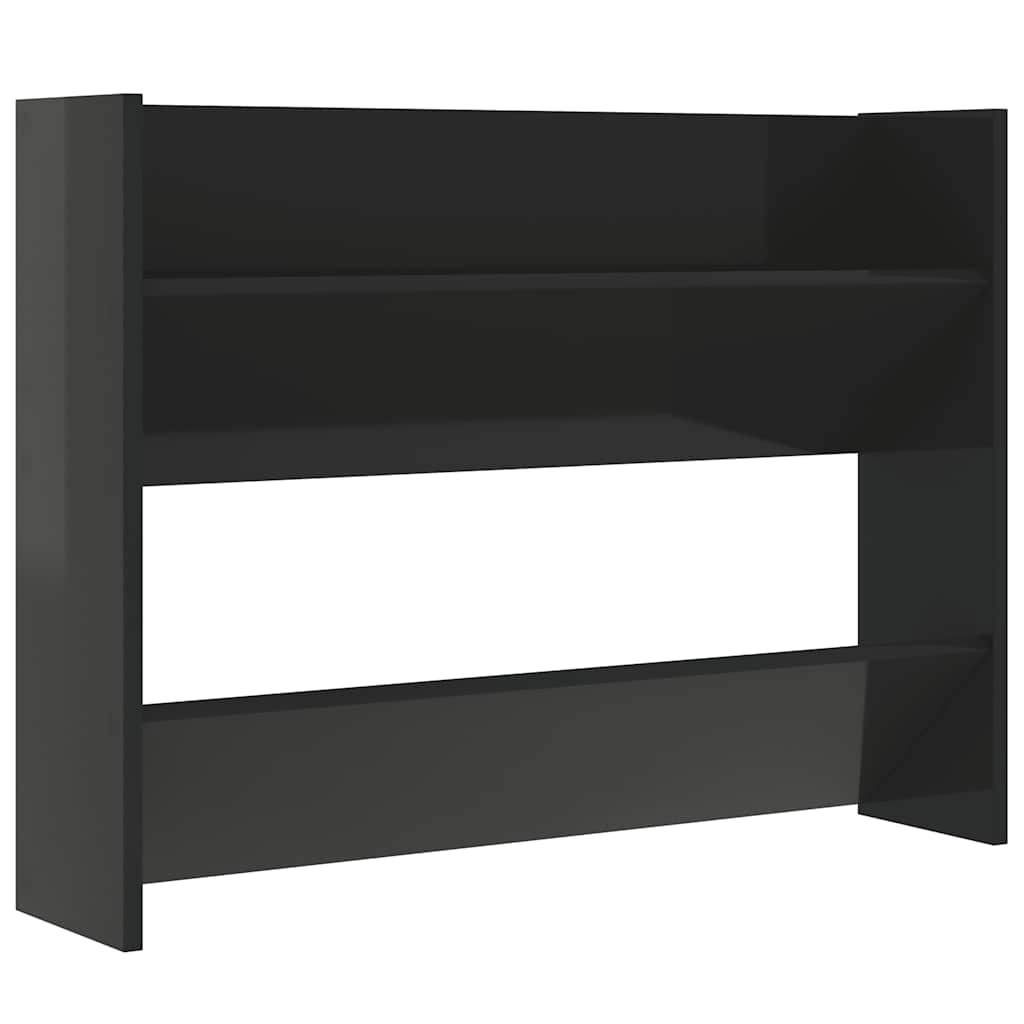 Vidaxl Wandschuhschrank 80x18x60 cm propertiertes Holz Hochglanzschwarz schwarz