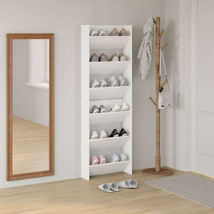 Vidaxx Wandschuhschränke 2 Stk. 60x18x90 cm Spanplatte weiß