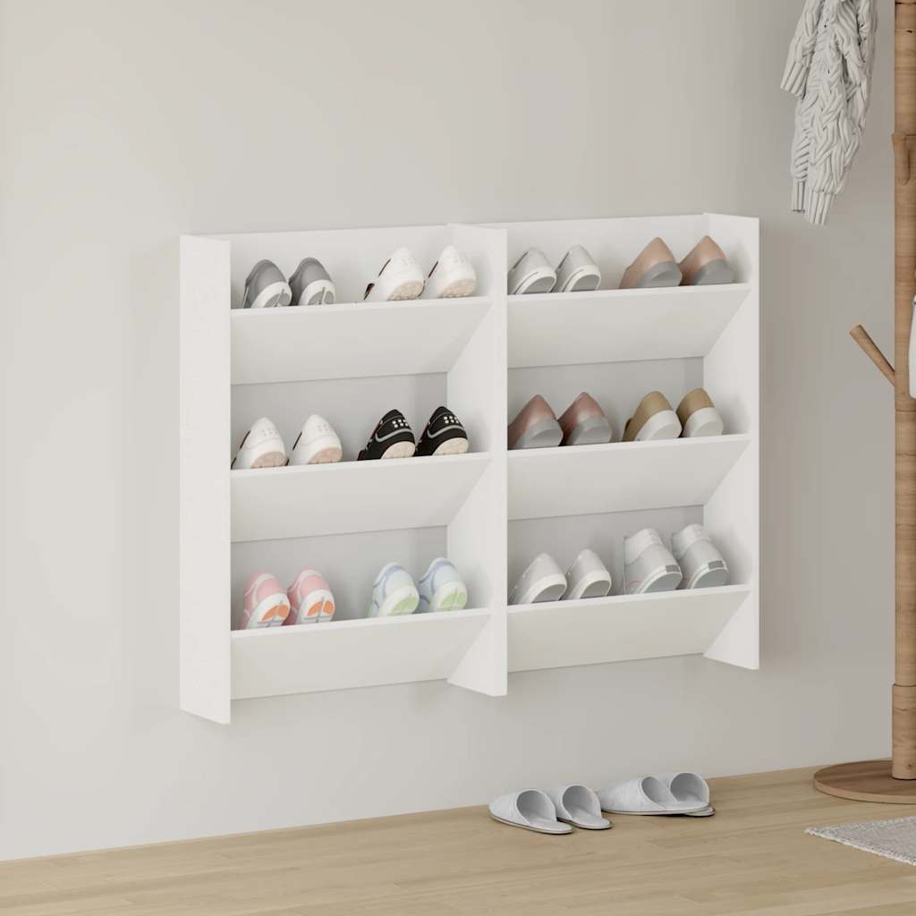 Vidaxx Wandschuhschränke 2 Stk. 60x18x90 cm Spanplatte weiß