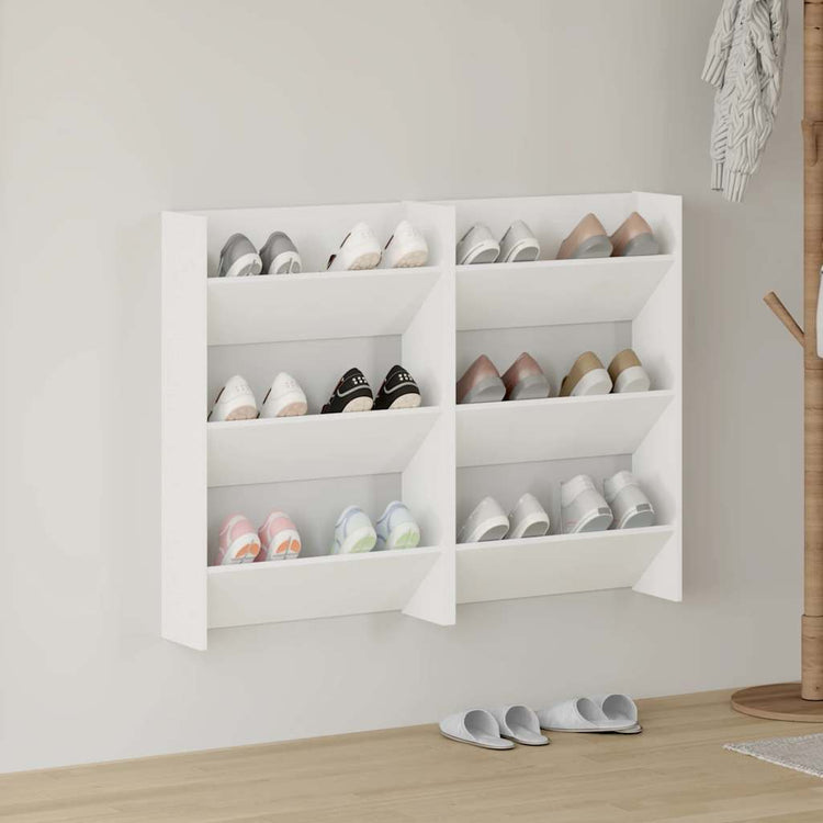Vidaxx Wandschuhschränke 2 Stk. 60x18x90 cm Spanplatte weiß