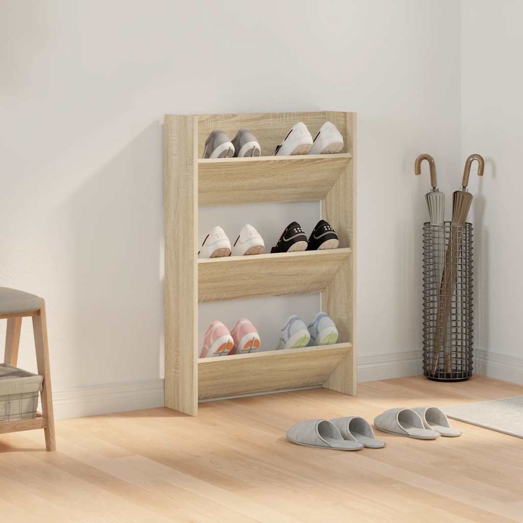 Vidaxx Wandschuhschrank 60x18x90 cm Spanplatte Sonoma-Eiche farbig