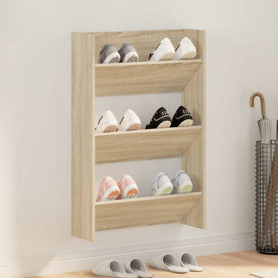 Vidaxx Wandschuhschrank 60x18x90 cm Spanplatte Sonoma-Eiche farbig