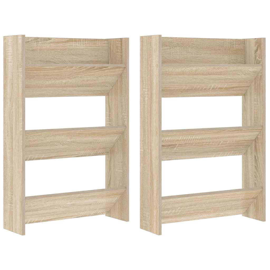 Vidaxx Wandschuhschränke 2 Stk. 60x18x90 cm Spanplatte Sonoma-Eiche