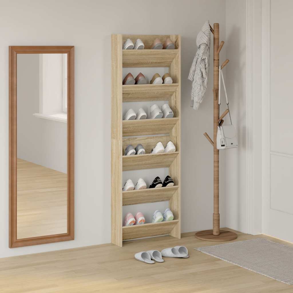 Vidaxx Wandschuhschränke 2 Stk. 60x18x90 cm Spanplatte Sonoma-Eiche