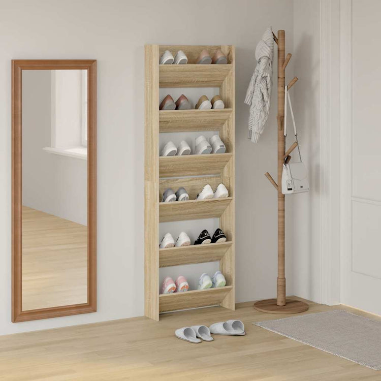 Vidaxx Wandschuhschränke 2 Stk. 60x18x90 cm Spanplatte Sonoma-Eiche