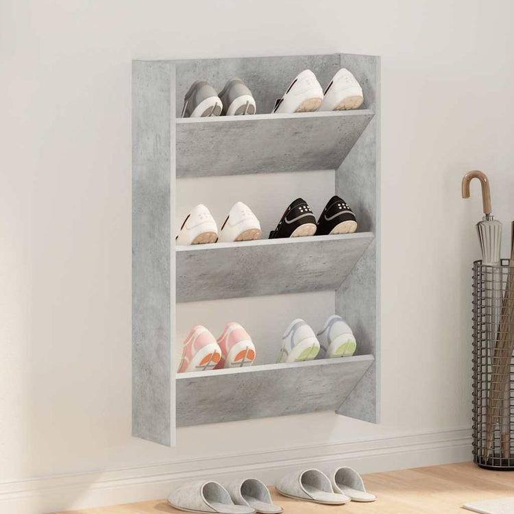 Vidaxx Wandschuhschrank 60x18x90 cm Spanplatte betongrau