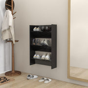 Vidaxl Wandschuhschrank 60x18x90 cm propertiertes Holz Hochglanzschwarz schwarz - afbeelding 1