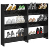 Vidaxl Wandschuhschränke 2 ST 60x18x90 cm Holz Hochglanzschwarz schwarz