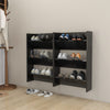 Vidaxl Wandschuhschränke 2 ST 60x18x90 cm Holz Hochglanzschwarz schwarz