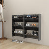 Vidaxl Wandschuhschränke 2 ST 60x18x90 cm Holz Hochglanzgrau grau