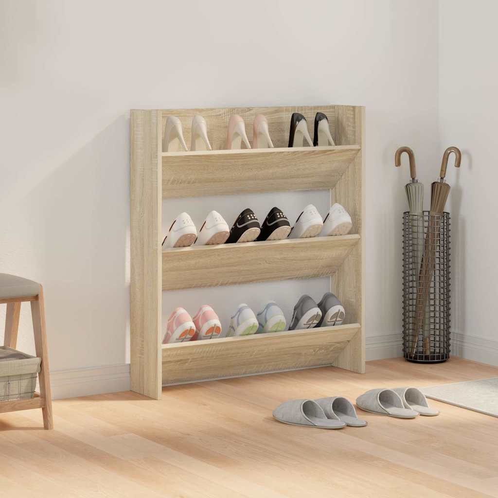Vidaxl Wandschuhschrank 80x18x90 cm Eigenschaften Holz Sonoma Eiche Farbe