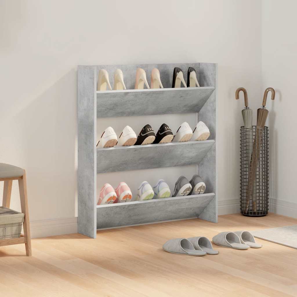 Vidaxx Wandschuhschrank 80x18x90 cm Spanplatte betongrau