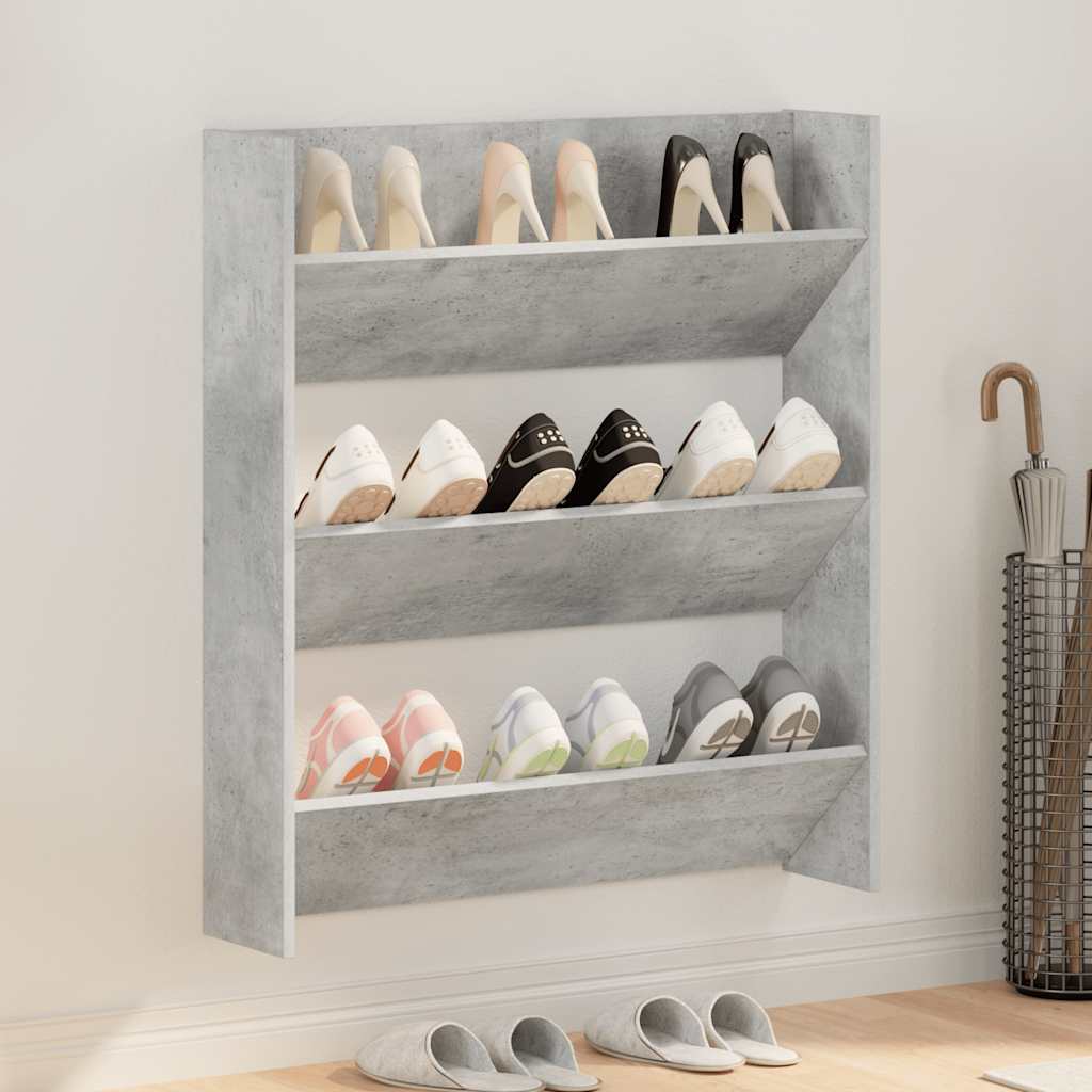 Vidaxx Wandschuhschrank 80x18x90 cm Spanplatte betongrau