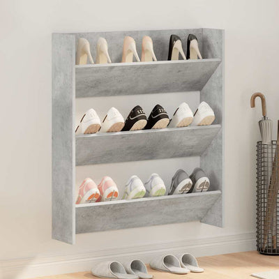Vidaxx Wandschuhschrank 80x18x90 cm Spanplatte betongrau