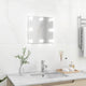 Vidaxl Wandspiegel mit LED -Lampen quadratische Glas