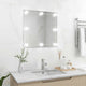 Vidaxl Wandspiegel mit LED -Lampen quadratische Glas