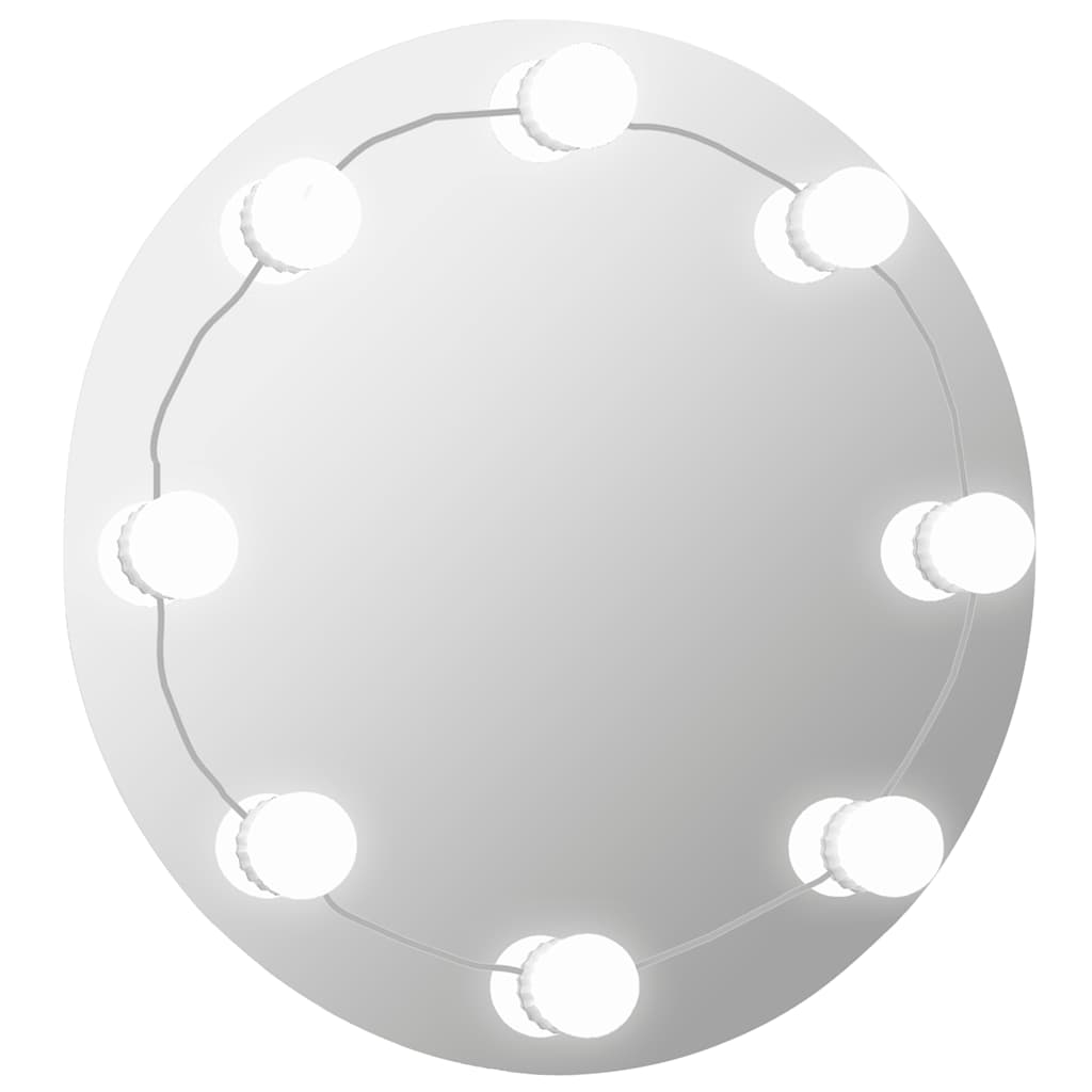 Vidaxl -Wandspiegel mit LED -Lampen um Glas