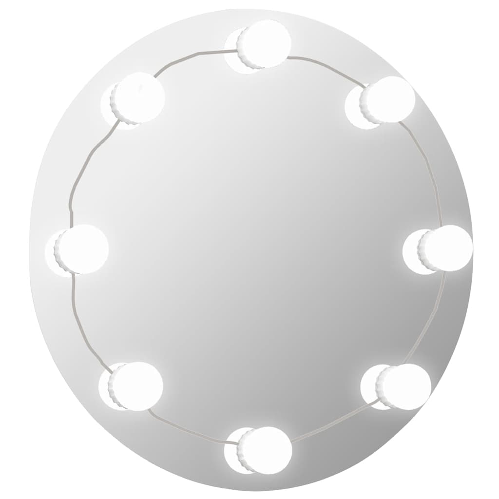 Vidaxl Wandspiegel ohne Liste der LED -Lampen um Glas