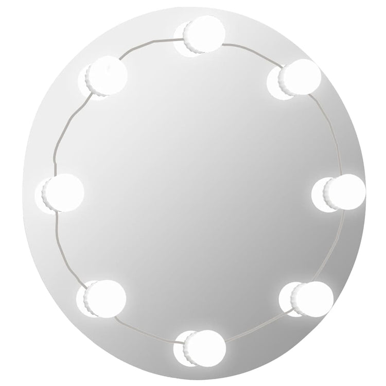 Vidaxl Wandspiegel ohne Liste der LED -Lampen um Glas