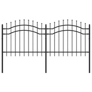 Vidaxl -Gartenzaun mit Spilepunkten 140 cm Pulver -Stahlschwarz - afbeelding 2
